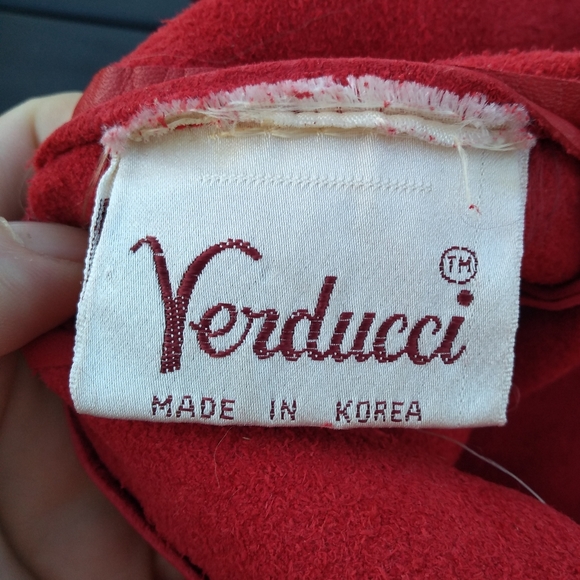 Vintage Verducci Red Leather & Lace Sleeveless Bodycon Dress, Size 6, - Picture 12 of 13